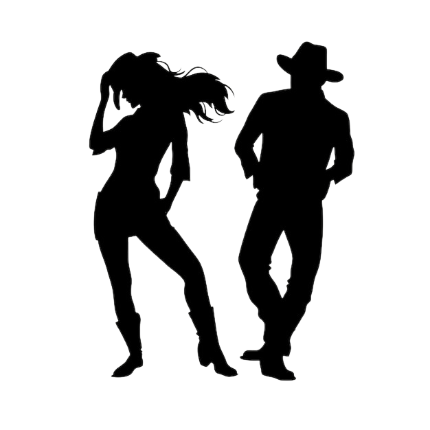 Drikkebrikke med dansende cowboypar