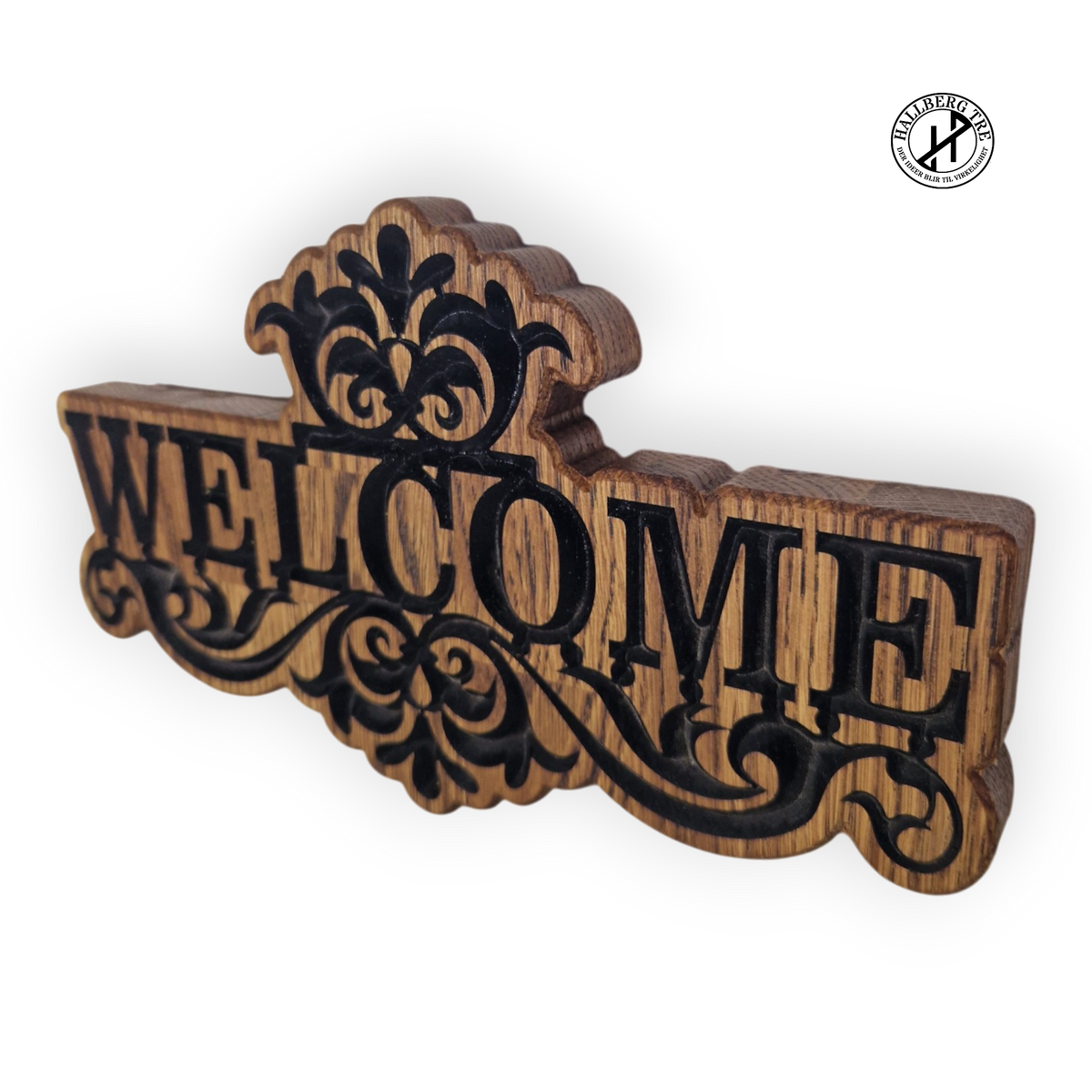 Welcome-skilt i eik – Velkomstskilt 250×145 mm | Massiv eik
