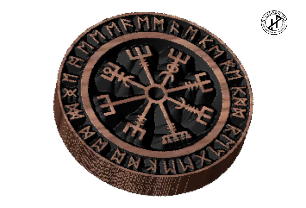 Vikingskilt – Kompass 12 detalj