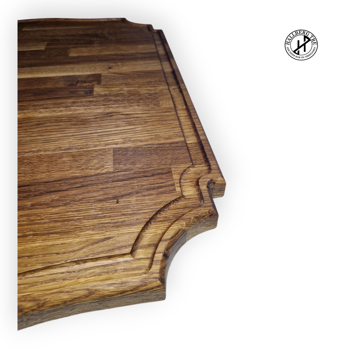 Stor eikefjøl 460 × 580 mm sett ovenfra