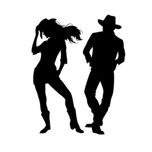 Drikkebrikke med dansende cowboypar