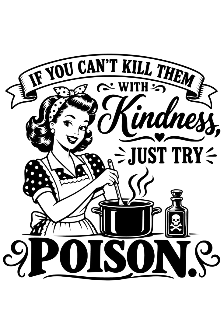 Drikkebrikke med westernmotiv og Pick your poison-tekst