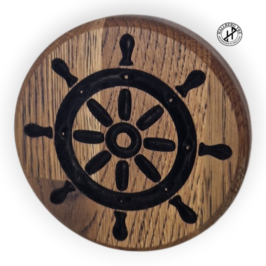 Ror-coaster i eik Ø100 mm – Maritim CNC-frest glassbrikke