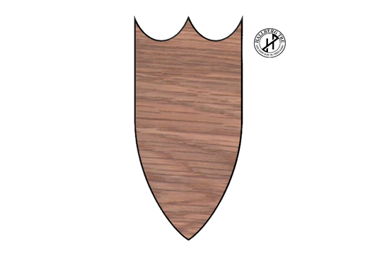 Trofeplate elg shield 5, 520×250 mm i eik