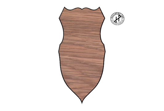 Trofeplate elg shield 9, 520×250 mm i eik