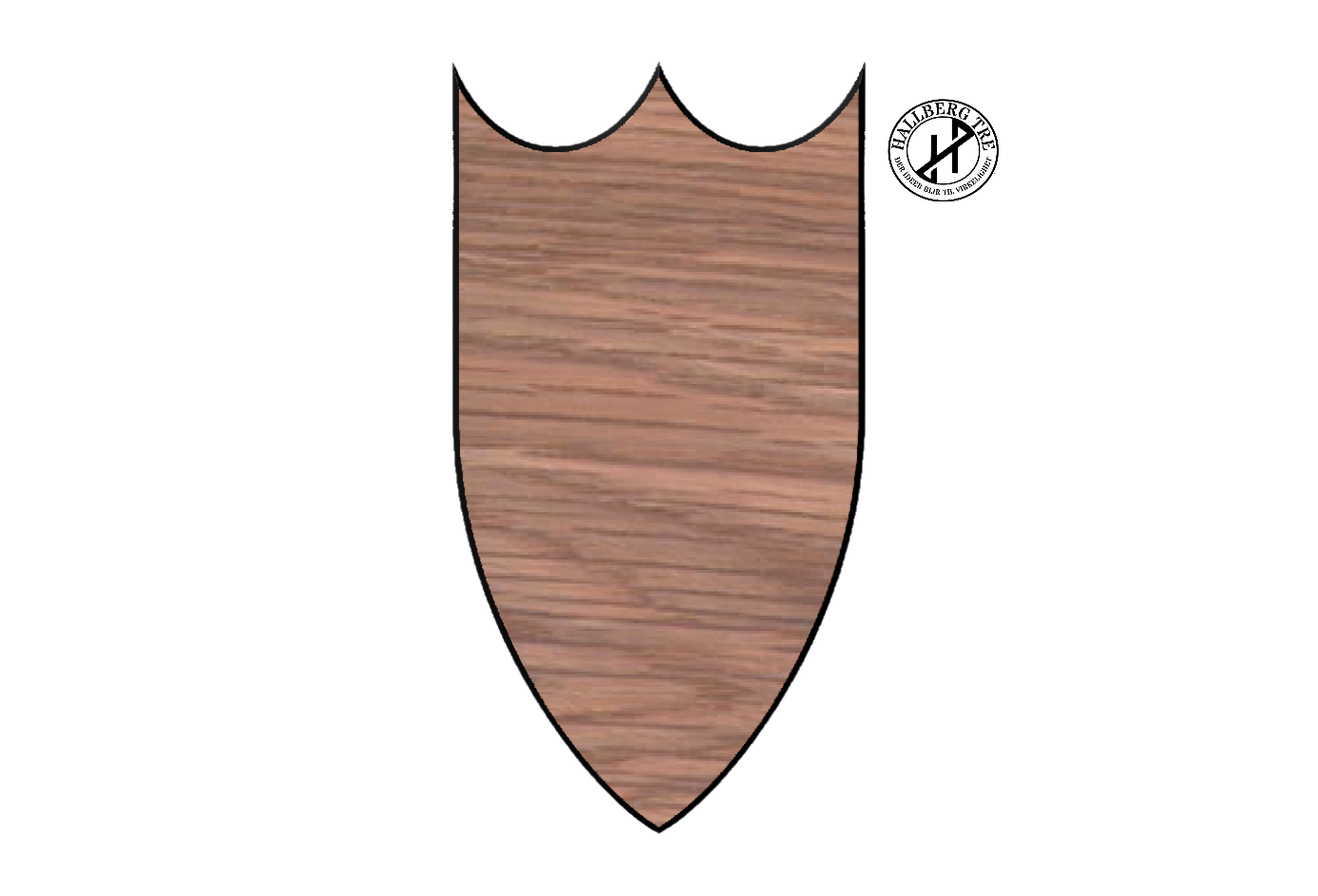Trofeplate hjort/rein shield 5, 450×240 mm i eik