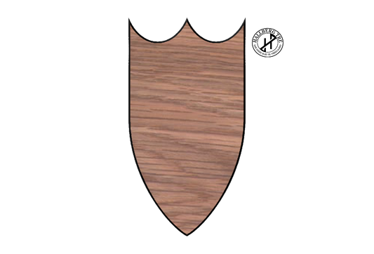 Trofeplate hjort/rein shield 5, 450×240 mm i eik
