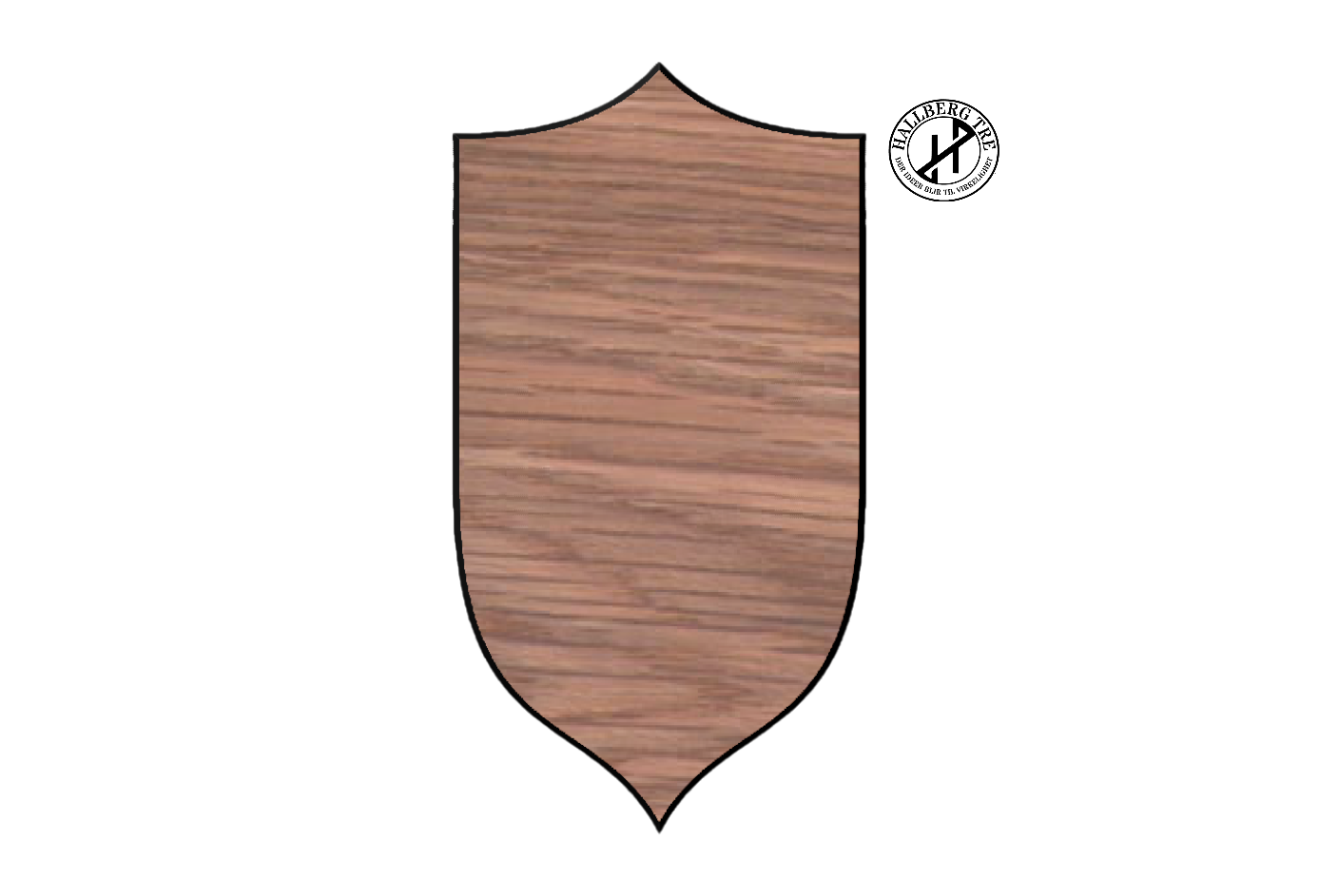 Trofeplate hjort/rein shield 7, 450×240 mm i eik