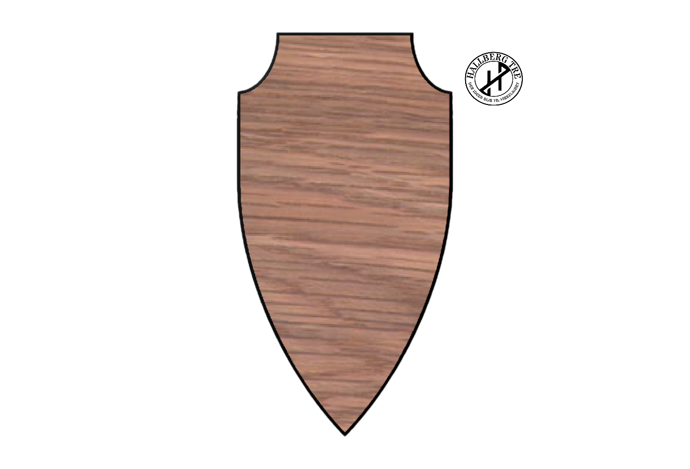 Trofeplate hjort/rein shield 8, 450×240 mm i eik
