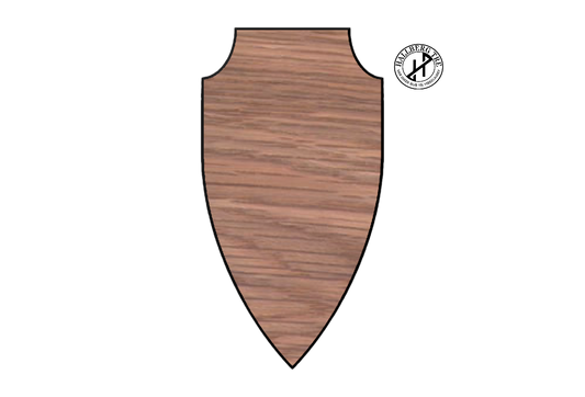 Trofeplate hjort/rein shield 8, 450×240 mm i eik