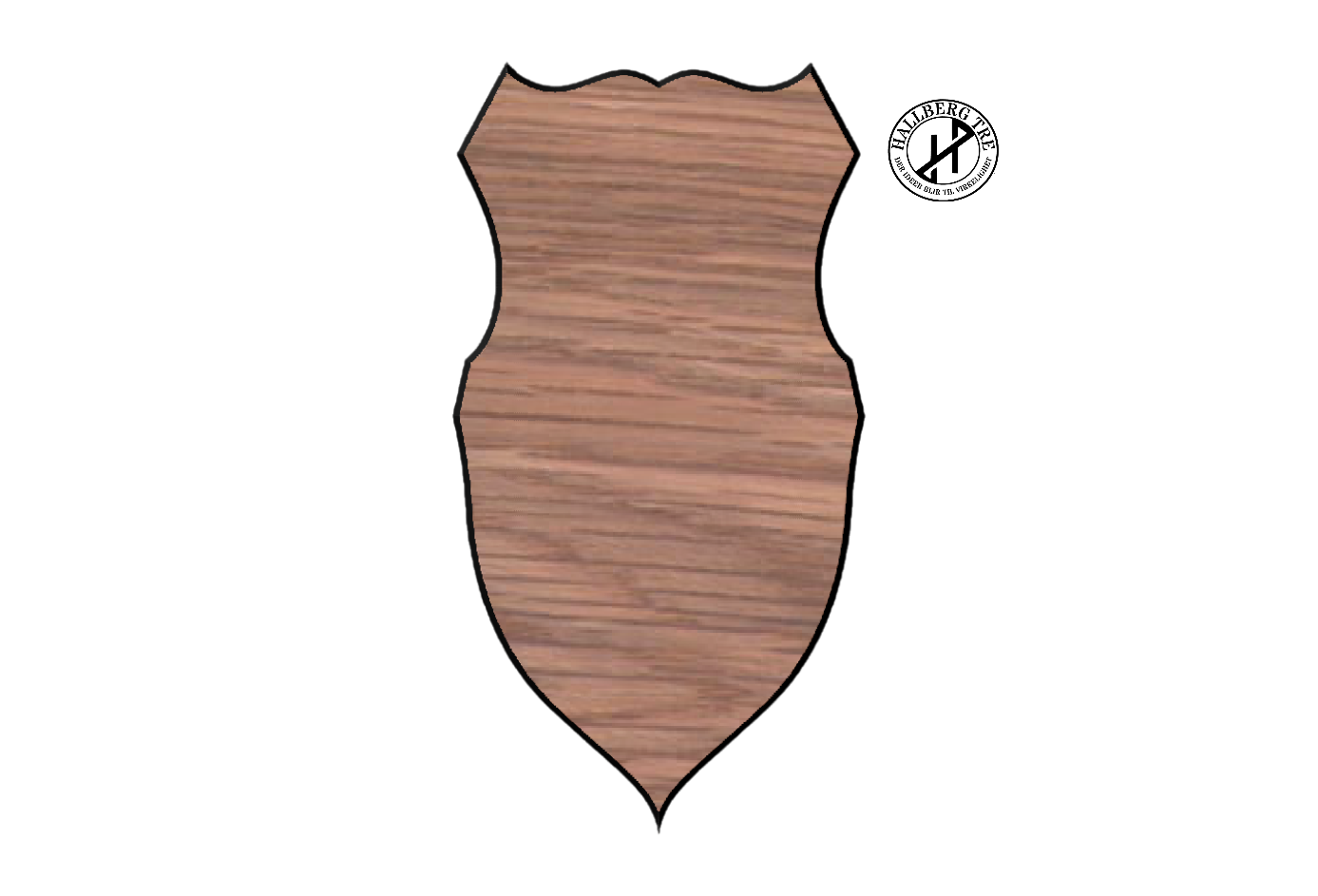 Trofeplate hjort/rein shield 9, 450×240 mm i eik