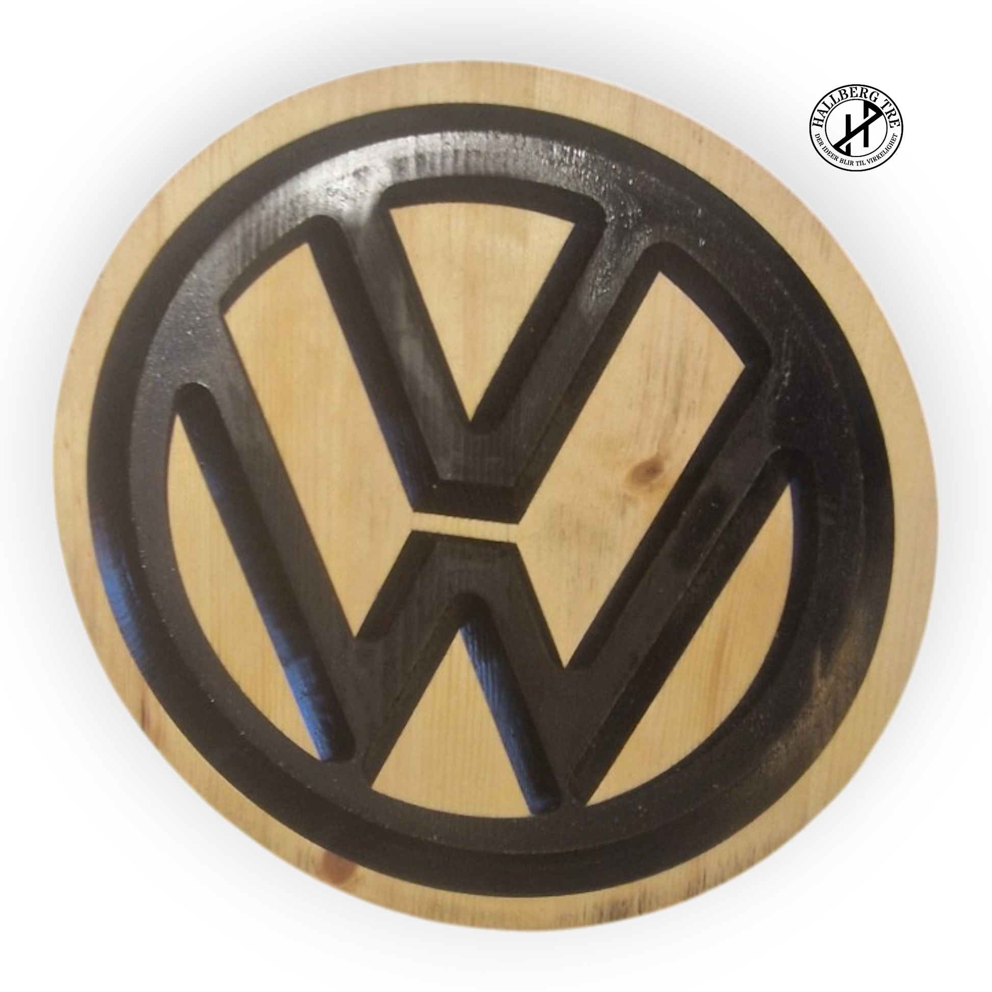 Serveringsbrett i furu med Volkswagen-logo Ø255 mm