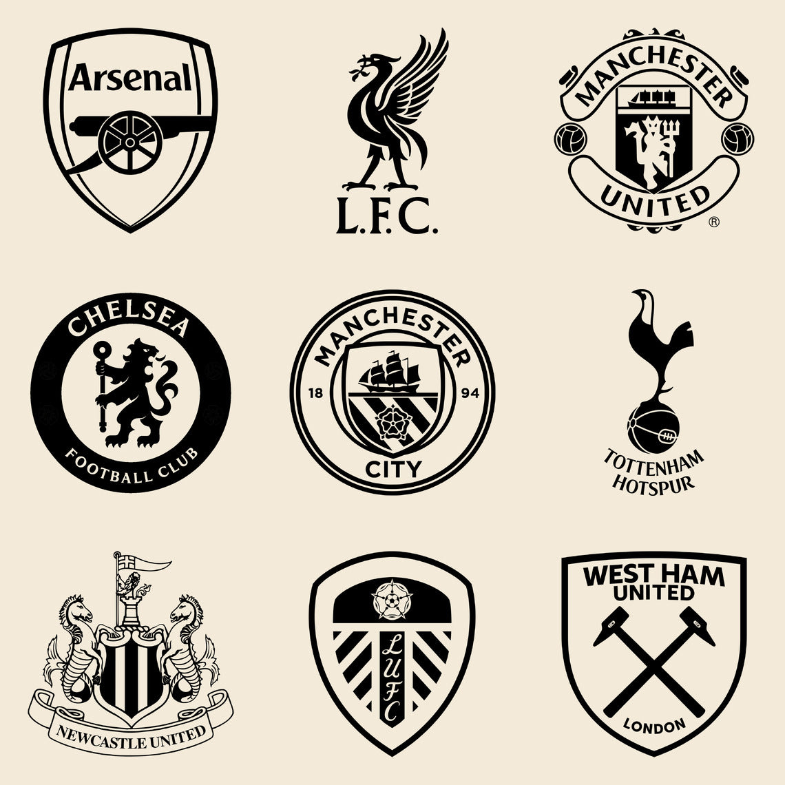 Drikkebrikker med logoer fra engelske fotballklubber