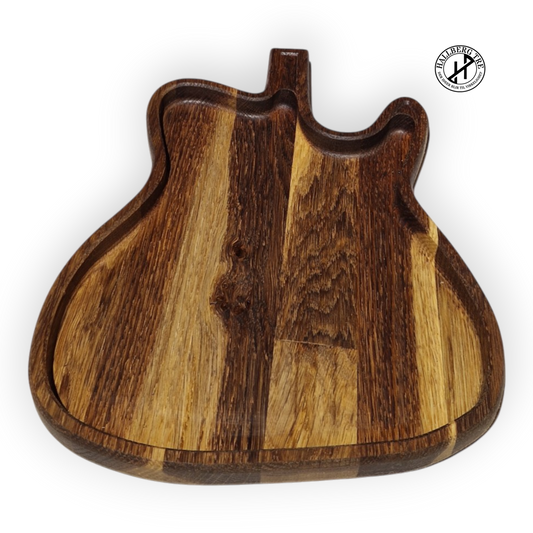 Gitarfat i massiv eik, dekorfat 290 × 220 mm