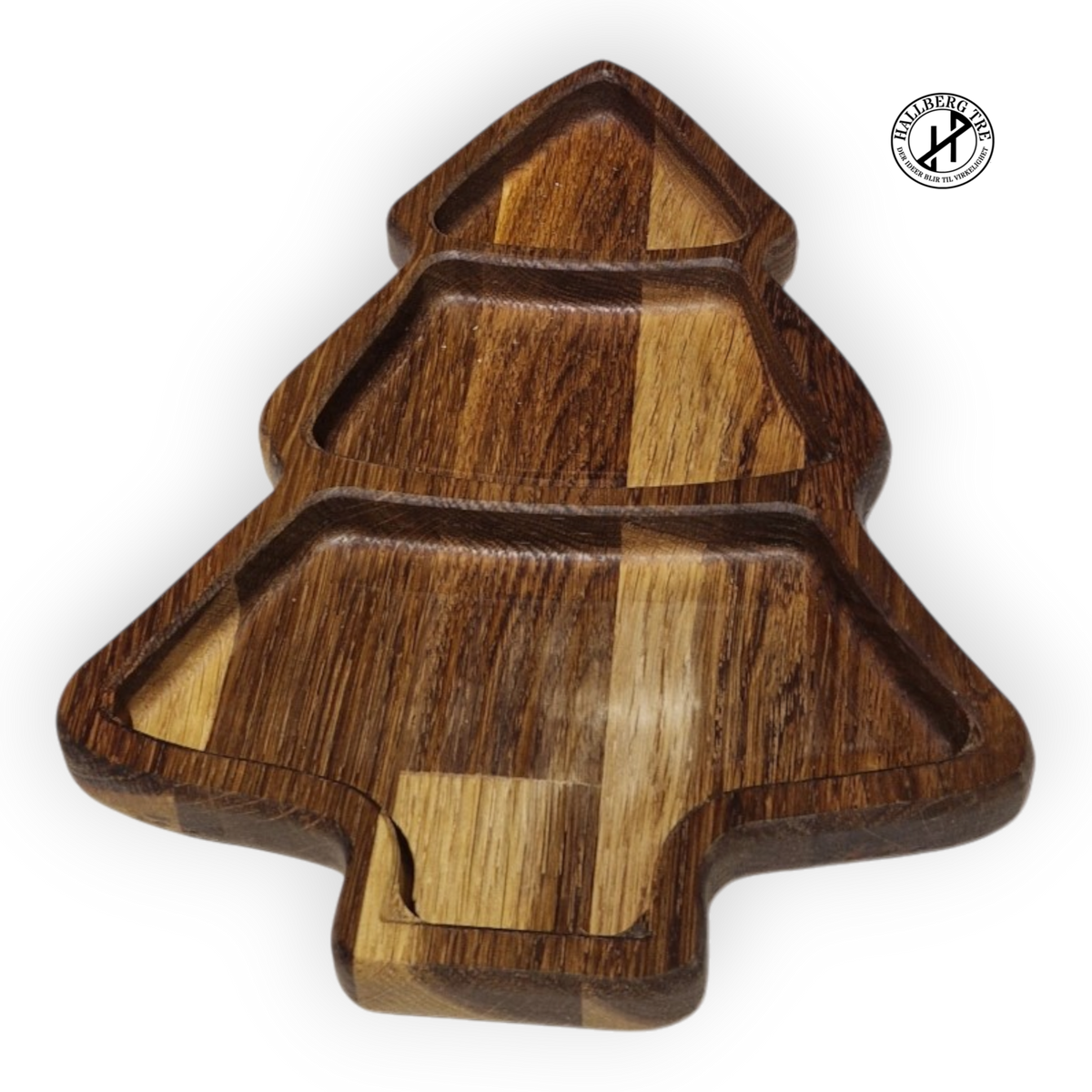 Juletrefat i massiv eik, dekorfat 190 × 270 mm