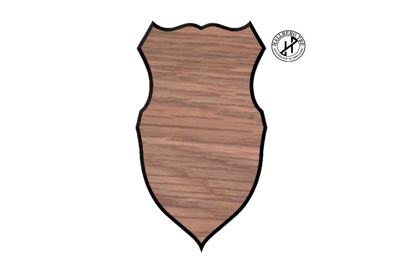 Trofeplate rådyr shield 9, 230×130 mm i eik