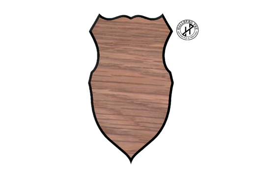 Trofeplate rådyr shield 9, 230×130 mm i eik