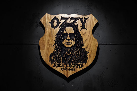 Ozzy skilt i eik - foto på vegg