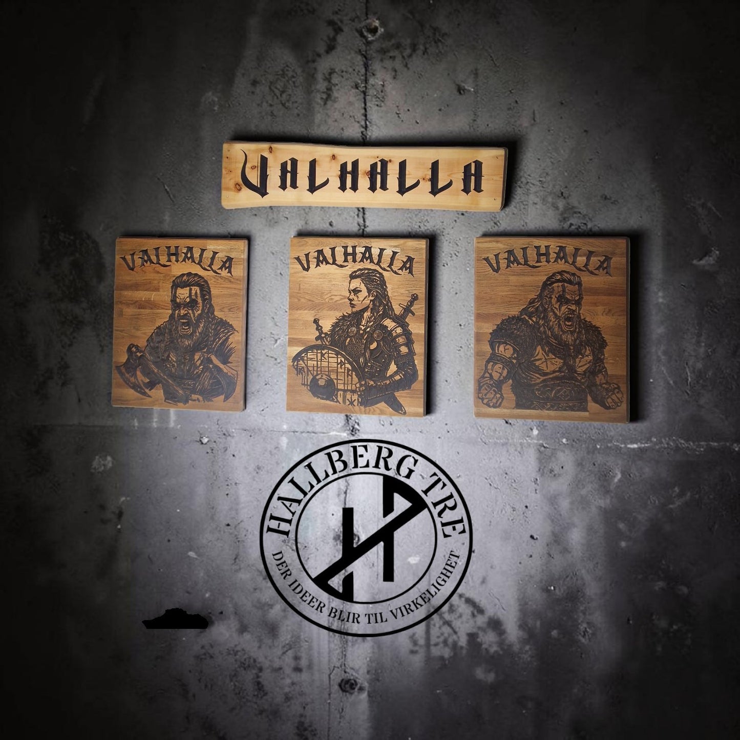 Viking-skilt og Valhalla samlet - Hallberg Tre
